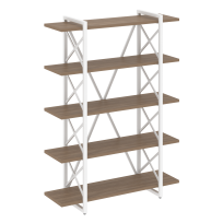 Loft Стеллаж на регулируемых опорах-5 полок VR.L-MST.O-5.8V Тиквуд тёмный/Чёрный металл 1200×400×1650 Loft Стеллаж на регулируемых опорах-5 полок VR.L-MST.O-5.8V Тиквуд тёмный/Чёрный металл 1200×400×1650