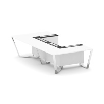 Стол для переговоров П-образный Steel Meet MM-PR.B.SP-07P / Тиквуд Светлый – Графит Глянец – Нержавеющая Сталь – Хром / 1600×3200×750 Стол для переговоров П-образный Steel Meet MM-PR.B.SP-07P / Тиквуд Светлый – Графит Глянец – Нержавеющая Сталь – Хром / 1600×3200×750