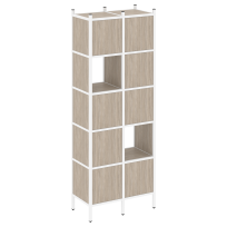 Loft Прямой стеллаж наборный VR.L-05 Тиквуд тёмный/Белый металл 862×446×1869