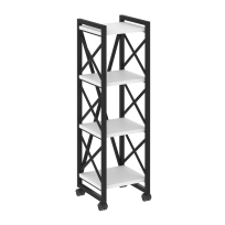 Loft Стеллаж на колесных опорах-4 полки VR.L-MST.K-4.4 Тиквуд тёмный/Чёрный металл 400×400×1334 Loft Стеллаж на колесных опорах-4 полки VR.L-MST.K-4.4 Тиквуд тёмный/Чёрный металл 400×400×1334