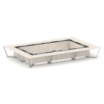 Стол для переговоров прямоугольный Steel Meet KM-PR.B.SP-26K2 / Тиквуд Светлый – Графит Глянец – Металл Серый / 6000×4000×750