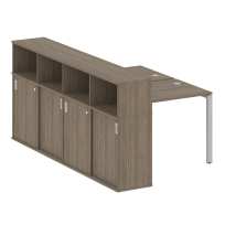 Бенч-стол на П-образном м/к с опорным шкафом-купе Metal system quattro 40x40 БП.РС-СШК-4.1 Т Акация/Антрацит металл 1410*2332*1098 Бенч-стол на П-образном м/к с опорным шкафом-купе Metal system quattro 40x40 БП.РС-СШК-4.1 Т Акация/Антрацит металл 1410*2332*1098