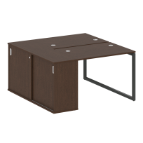 Metal System Quattro Р. ст. с шкафом-купе на О-образном м/к 40БО.РС-СШК-1.1 Т Акация/Антрацит металл 1410*1475*750