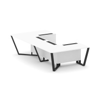 Стол для переговоров П-образный Steel Meet KD-PR.B.SP-07P / Тиквуд Светлый – Металл Черный / 1600×3200×750 Стол для переговоров П-образный Steel Meet KD-PR.B.SP-07P / Тиквуд Светлый – Металл Черный / 1600×3200×750