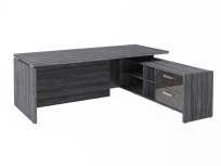Стол для руководителя с опорной тумбой правый Festus FI-121R.GG / Фурнитура INOX / Древесина графит / Мрамор леванто белый Стол для руководителя с опорной тумбой правый Festus FI-121R.GG / Фурнитура INOX / Древесина графит / Мрамор леванто белый