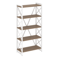 Loft Стеллаж на регулируемых опорах-5 полок VR.L-MST.O-5.8 Тиквуд тёмный/Чёрный металл 800×400×1650 Loft Стеллаж на регулируемых опорах-5 полок VR.L-MST.O-5.8 Тиквуд тёмный/Чёрный металл 800×400×1650