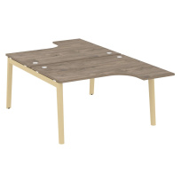 Onix Wood Рабочая станция OW.D.SA-3 Белый бриллиант/Дуб светлый/Белый металл 1380*2395*750 (1635/460)