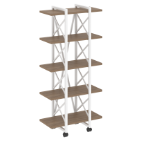 Loft Стеллаж на колесных опорах-5 полок VR.L-MST.K-5.4V Тиквуд тёмный/Чёрный металл 800×400×1704 Loft Стеллаж на колесных опорах-5 полок VR.L-MST.K-5.4V Тиквуд тёмный/Чёрный металл 800×400×1704