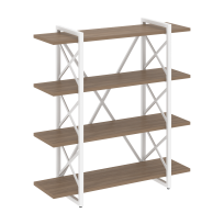 Loft Стеллаж на регулируемых опорах-4 полки VR.L-MST.O-4.8V Тиквуд тёмный/Чёрный металл 1200×400×1280 Loft Стеллаж на регулируемых опорах-4 полки VR.L-MST.O-4.8V Тиквуд тёмный/Чёрный металл 1200×400×1280
