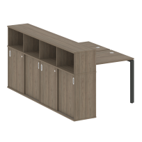 Бенч-стол на П-образном м/к с опорным шкафом-купе Metal system quattro 40x40 БП.РС-СШК-4.1 Т Акация/Антрацит металл 1410*2332*1098 Бенч-стол на П-образном м/к с опорным шкафом-купе Metal system quattro 40x40 БП.РС-СШК-4.1 Т Акация/Антрацит металл 1410*2332*1098