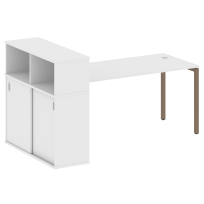 Metal System Quattro Стол офисный с шкафом-купе на П-образном м/к 40БП.РС-СШК-3.4 Т Вяз/Мокко металл 2010×1120×1098
