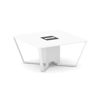 Стол для переговоров квадратный Steel Meet KM-PR.B.SP-08 / Тиквуд Светлый – Графит Глянец – Металл Белый / 1600×1600×750 Стол для переговоров квадратный Steel Meet KM-PR.B.SP-08 / Тиквуд Светлый – Графит Глянец – Металл Белый / 1600×1600×750