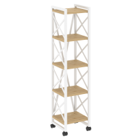 Loft Стеллаж на колесных опорах-5 полок VR.L-MST.K-5.4 Тиквуд тёмный/Чёрный металл 400×400×1704 Loft Стеллаж на колесных опорах-5 полок VR.L-MST.K-5.4 Тиквуд тёмный/Чёрный металл 400×400×1704
