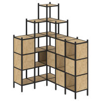 Loft Угловой внутренний стеллаж наборный VR.L-43 Тиквуд тёмный/Белый металл 1278×1694×2280 Loft Угловой внутренний стеллаж наборный VR.L-43 Тиквуд тёмный/Белый металл 1278×1694×2280