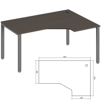 Стол эргономичный правый Trend Metal TDM32215515 тёмный дуб