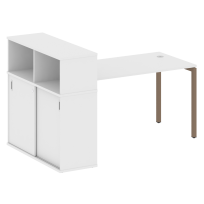 Metal System Quattro Стол офисный с шкафом-купе на П-образном м/к 40БП.РС-СШК-3.3 Т Вяз/Мокко металл 1810×1120×1098