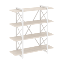 Loft Стеллаж на регулируемых опорах-4 полки VR.L-MST.O-4.8V Тиквуд тёмный/Чёрный металл 1200×400×1280 Loft Стеллаж на регулируемых опорах-4 полки VR.L-MST.O-4.8V Тиквуд тёмный/Чёрный металл 1200×400×1280