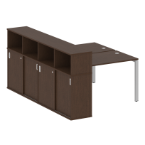 Бенч-стол на П-образном м/к с опорным шкафом-купе Metal system quattro 40×40 БП.РС-СШК-4.2 Т Акация/Антрацит металл 1610*2332*1098 Бенч-стол на П-образном м/к с опорным шкафом-купе Metal system quattro 40×40 БП.РС-СШК-4.2 Т Акация/Антрацит металл 1610*2332*1098