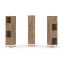 Стеллаж-перегородка двухсторонний средний четырёхъярусный Style Project SN.NSD-411 Тиквуд Светлый/Металл Белый 387×400×1615 Стеллаж-перегородка двухсторонний средний четырёхъярусный Style Project SN.NSD-411 Тиквуд Светлый/Металл Белый 387×400×1615