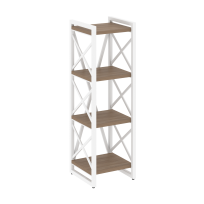 Loft Стеллаж на регулируемых опорах-4 полки VR.L-MST.O-4.4 Тиквуд тёмный/Чёрный металл 400×400×1280 Loft Стеллаж на регулируемых опорах-4 полки VR.L-MST.O-4.4 Тиквуд тёмный/Чёрный металл 400×400×1280