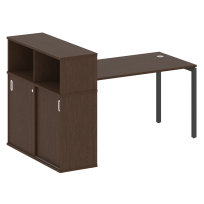 Metal System Quattro Стол офисный с шкафом-купе на П-образном м/к 40БП.РС-СШК-3.3 Т Вяз/Мокко металл 1810×1120×1098