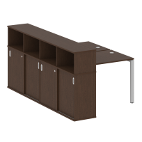 Бенч-стол на П-образном м/к с опорным шкафом-купе Metal system quattro 40x40 БП.РС-СШК-4.1 Т Акация/Антрацит металл 1410*2332*1098 Бенч-стол на П-образном м/к с опорным шкафом-купе Metal system quattro 40x40 БП.РС-СШК-4.1 Т Акация/Антрацит металл 1410*2332*1098