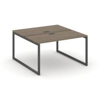 Стол-бенч двухсторонний двухместный Style Project SN-4O.DRS-003 Дуб Табак – Металл Белый 1380×1232×750