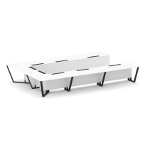 Стол для переговоров П-образный Steel Meet KD-PR.B.SP-15P / Тиквуд Светлый – Металл Черный / 4800×3200×750 Стол для переговоров П-образный Steel Meet KD-PR.B.SP-15P / Тиквуд Светлый – Металл Черный / 4800×3200×750
