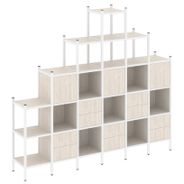 Loft Прямой стеллаж наборный VR.L-24 Тиквуд тёмный/Белый металл 2526×446×2280 Loft Прямой стеллаж наборный VR.L-24 Тиквуд тёмный/Белый металл 2526×446×2280