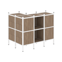 Loft Угловой внешний стеллаж наборный VR.L-51 Тиквуд тёмный/Белый металл 862×1278×1047 Loft Угловой внешний стеллаж наборный VR.L-51 Тиквуд тёмный/Белый металл 862×1278×1047