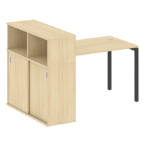 Metal System Quattro Стол офисный с шкафом-купе на П-образном м/к 40БП.РС-СШК-3.2 Т Вяз/Мокко металл 1610×1120×1098 Metal System Quattro Стол офисный с шкафом-купе на П-образном м/к 40БП.РС-СШК-3.2 Т Вяз/Мокко металл 1610×1120×1098