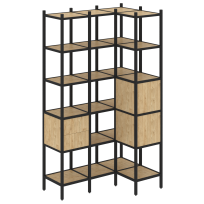 Loft Угловой внутренний стеллаж наборный VR.L-35 Тиквуд тёмный/Белый металл 1278×862×2280 Loft Угловой внутренний стеллаж наборный VR.L-35 Тиквуд тёмный/Белый металл 1278×862×2280