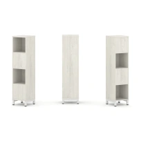 Стеллаж-перегородка двухсторонний средний четырёхъярусный Style Project SN.NSD-411 Тиквуд Светлый/Металл Белый 387×400×1615 Стеллаж-перегородка двухсторонний средний четырёхъярусный Style Project SN.NSD-411 Тиквуд Светлый/Металл Белый 387×400×1615