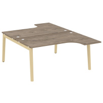 Onix Wood Рабочая станция OW.D.SA-4 Белый бриллиант/Дуб светлый/Белый металл 1580*2395*750 (1635/460)