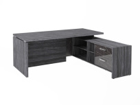 Стол для руководителя с опорной тумбой правый Festus FI-119R.GG / Фурнитура INOX / Древесина графит / Мрамор леванто белый Стол для руководителя с опорной тумбой правый Festus FI-119R.GG / Фурнитура INOX / Древесина графит / Мрамор леванто белый