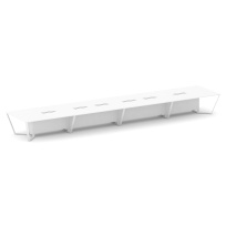 Стол для переговоров прямоугольный Steel Meet KD-PR.B.SP-24 / Тиквуд Светлый – Металл Белый / 8000×1600×750 Стол для переговоров прямоугольный Steel Meet KD-PR.B.SP-24 / Тиквуд Светлый – Металл Белый / 8000×1600×750