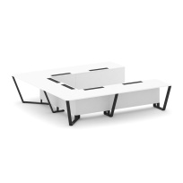 Стол для переговоров П-образный Steel Meet KD-PR.B.SP-11P / Тиквуд Светлый – Металл Черный / 3200×3200×750 Стол для переговоров П-образный Steel Meet KD-PR.B.SP-11P / Тиквуд Светлый – Металл Черный / 3200×3200×750