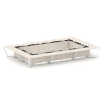 Стол для переговоров прямоугольный Steel Meet KM-PR.B.SP-26K2 / Тиквуд Светлый – Графит Глянец – Металл Белый / 6000×4000×750 Стол для переговоров прямоугольный Steel Meet KM-PR.B.SP-26K2 / Тиквуд Светлый – Графит Глянец – Металл Белый / 6000×4000×750