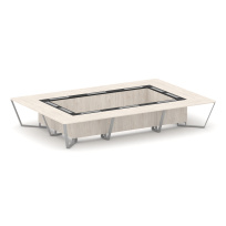 Стол для переговоров прямоугольный Steel Meet KM-PR.B.SP-20K / Тиквуд Светлый – Графит Глянец – Металл Серый / 4800×3200×750