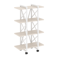 Loft Стеллаж на колесных опорах-4 полки VR.L-MST.K-4.4V Тиквуд тёмный/Чёрный металл 800×400×1334 Loft Стеллаж на колесных опорах-4 полки VR.L-MST.K-4.4V Тиквуд тёмный/Чёрный металл 800×400×1334